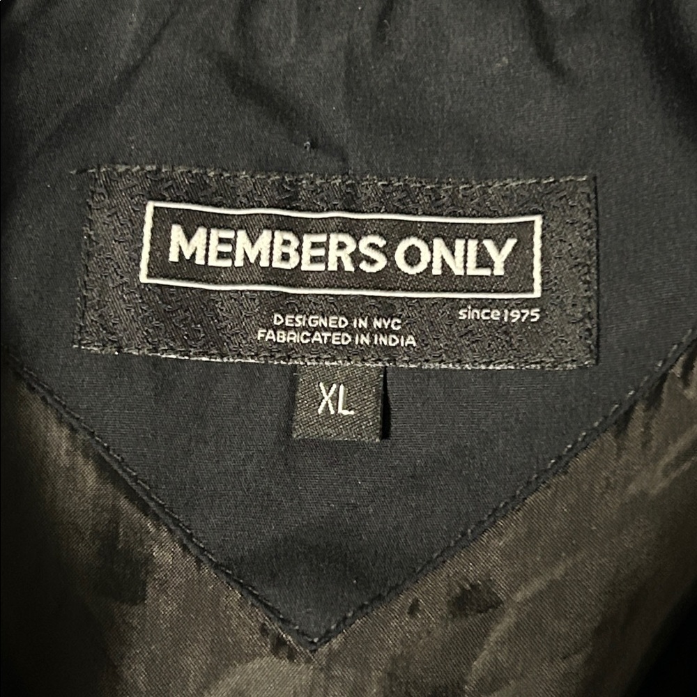 Members Only Black Iconic Racer Military Style Jacket - Picture 5 of 8